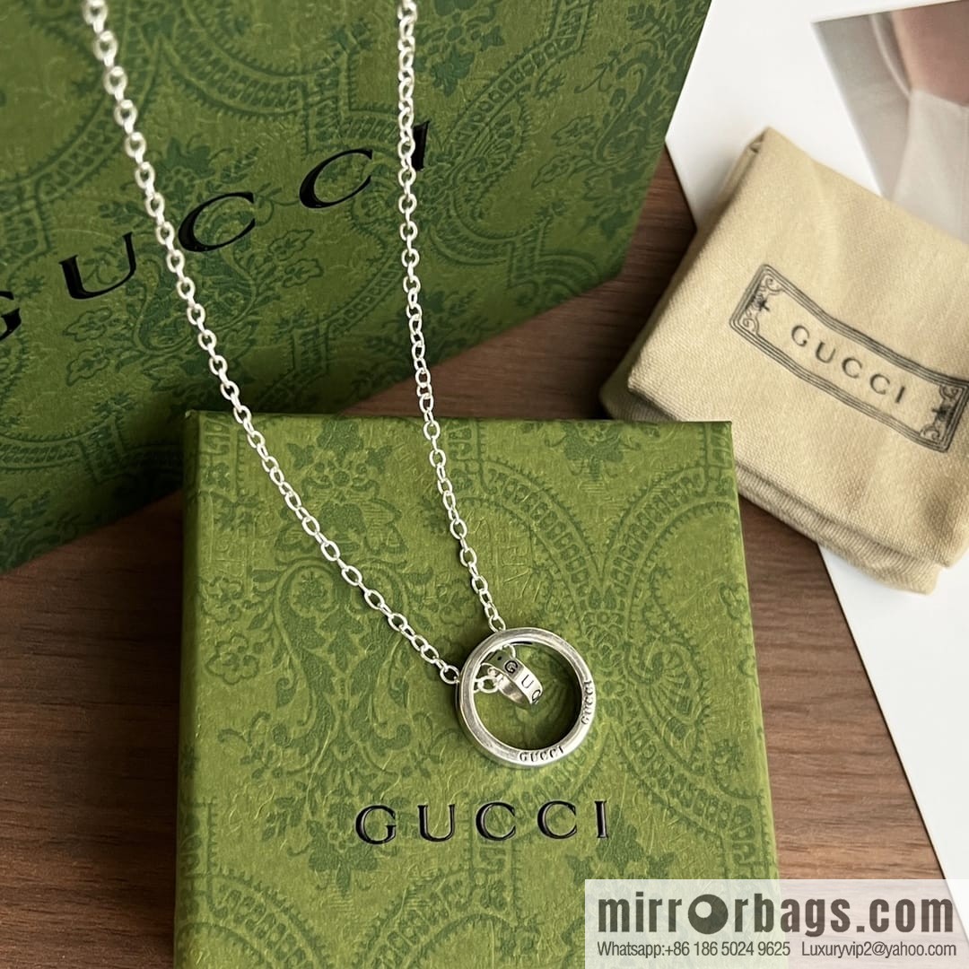 New Gucci Gucci His & Hers double ring necklace
