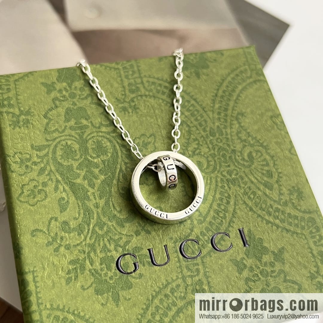 New Gucci Gucci His & Hers double ring necklace