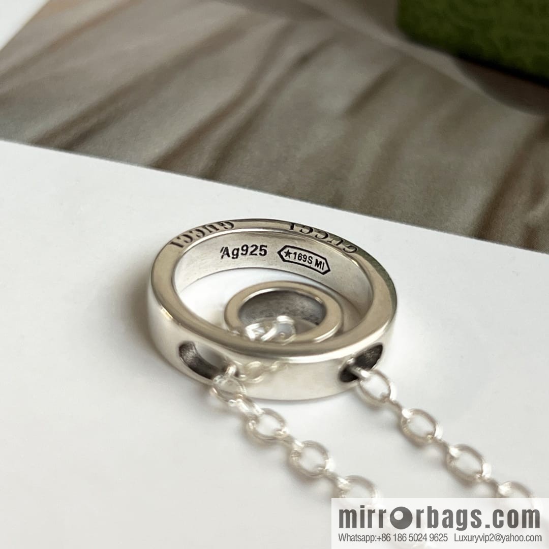 New Gucci Gucci His & Hers double ring necklace