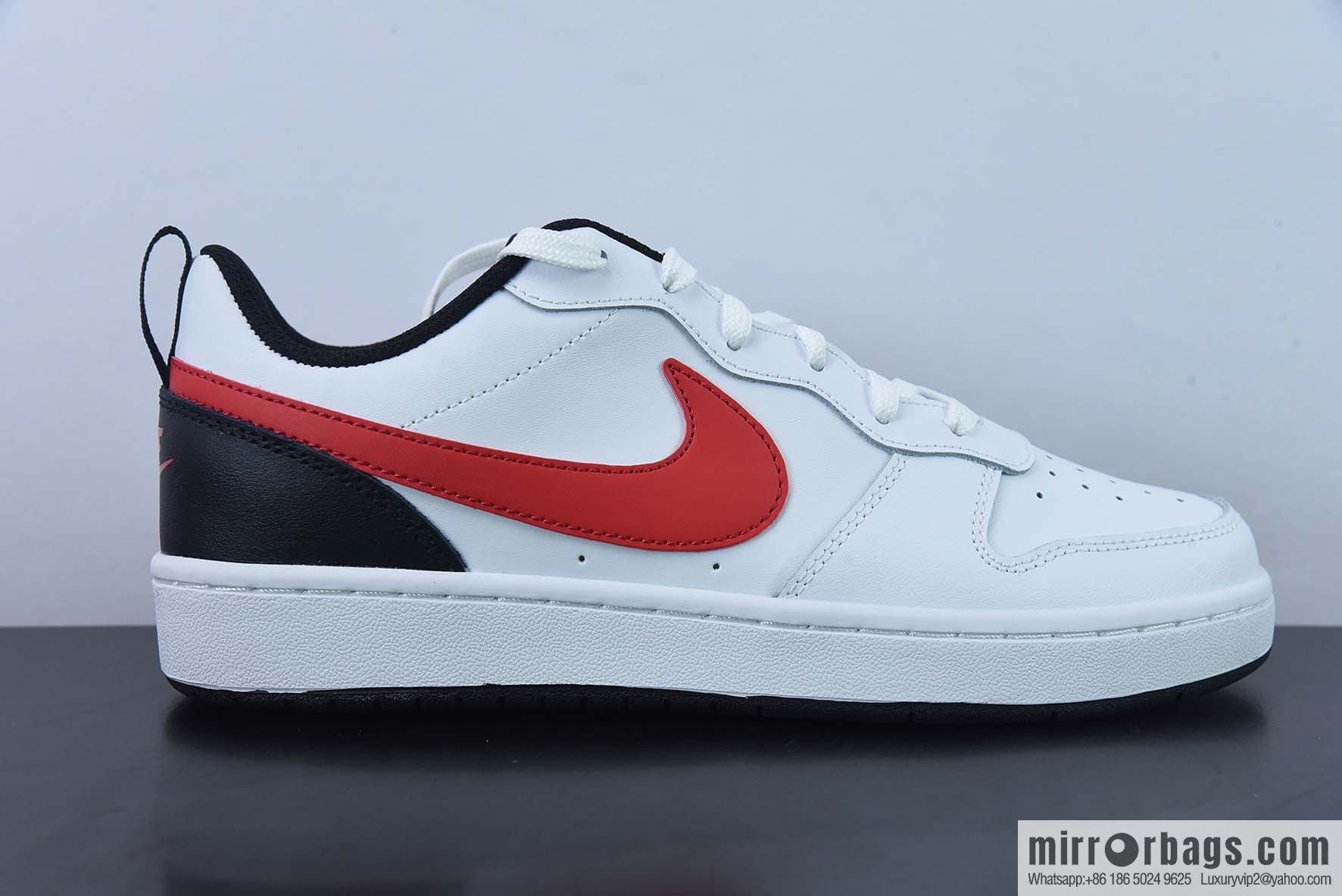 NK Court Borough Low 2 white black red, low top versatile breathable casual sports shoes, item number: BQ5448-110