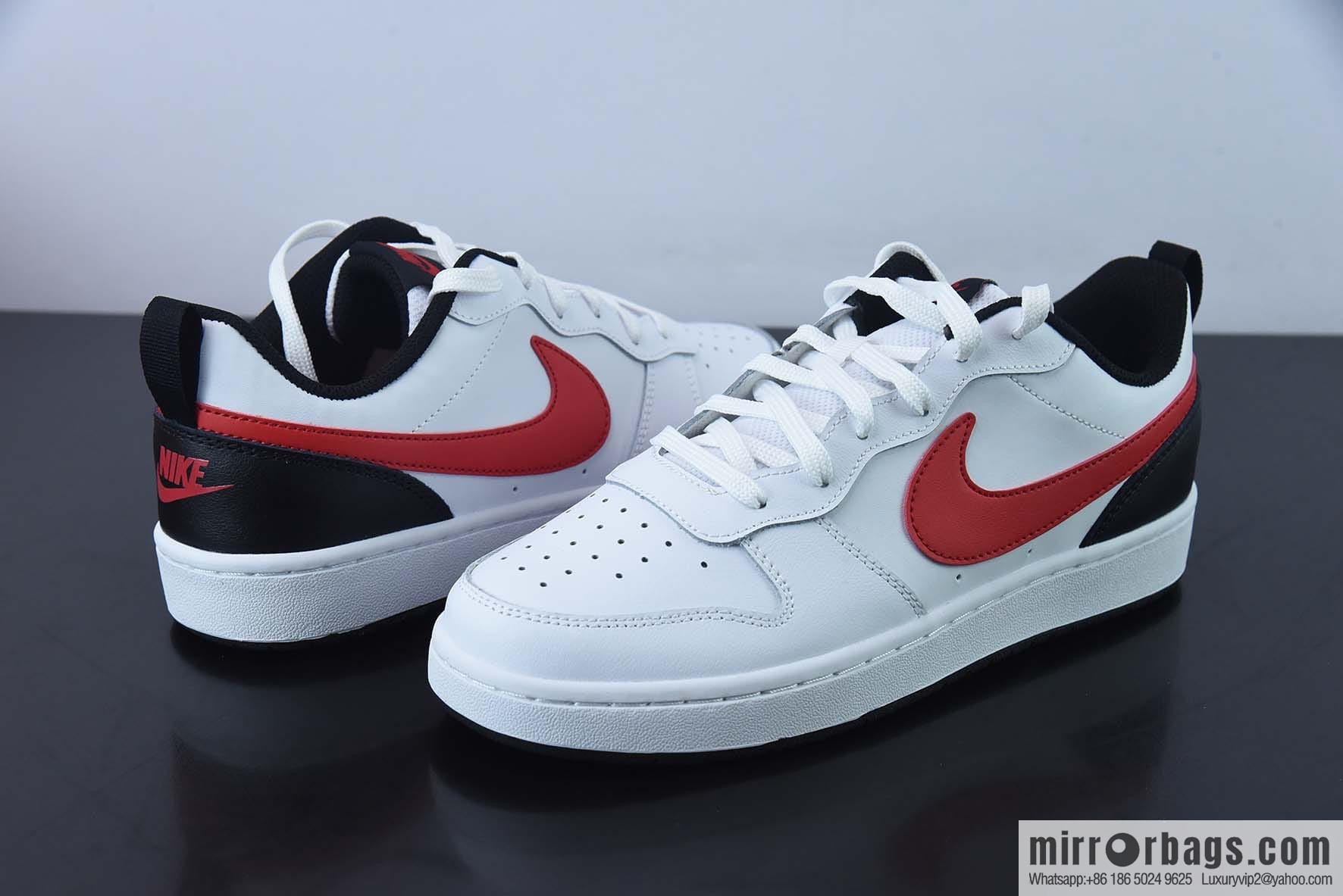 NK Court Borough Low 2 white black red, low top versatile breathable casual sports shoes, item number: BQ5448-110