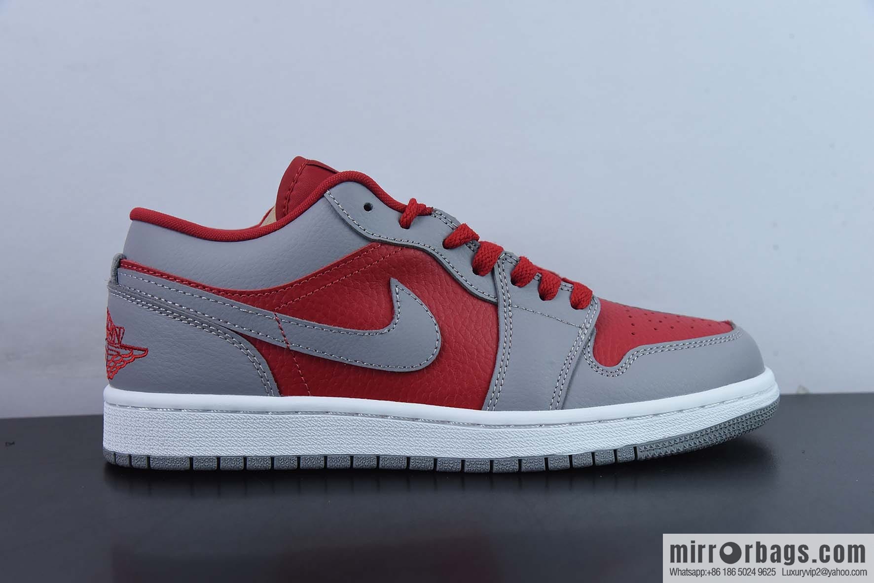 Air Jordan AJ1 Low Top Series, Red Grey Yin Yang Low Top Casual Board Shoes, Item Number: DR0502-600