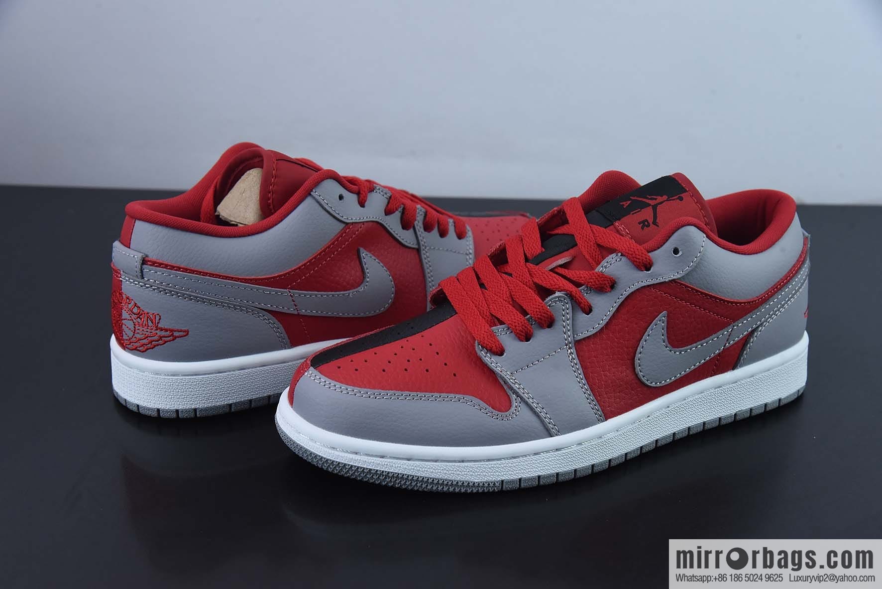 Air Jordan AJ1 Low Top Series, Red Grey Yin Yang Low Top Casual Board Shoes, Item Number: DR0502-600