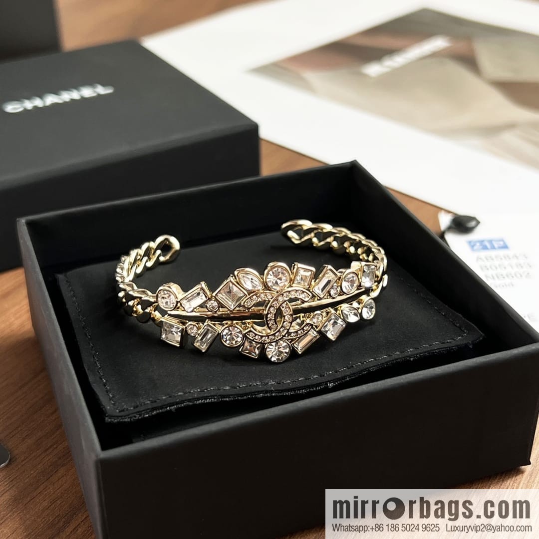 New ☑️ CHANEL Chanel Double C Full Diamond Opening Bracelet