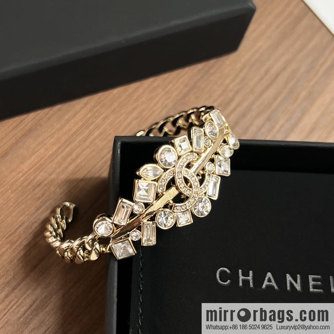 New ☑️ CHANEL Chanel Double C Full Diamond Opening Bracelet