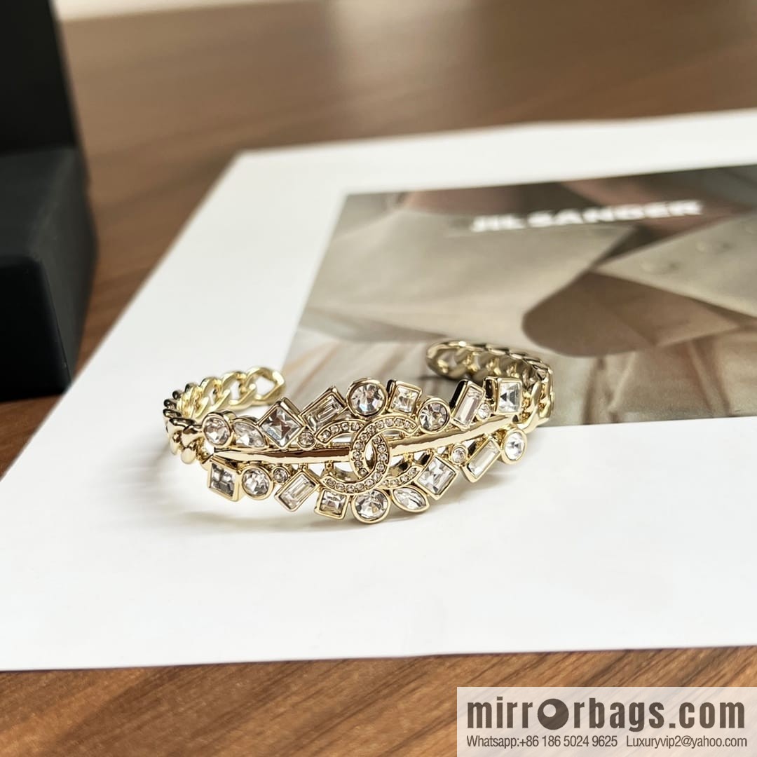 New ☑️ CHANEL Chanel Double C Full Diamond Opening Bracelet