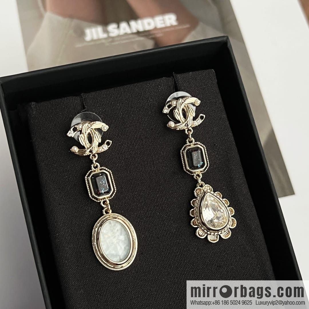New ☑️ CHANEL Chanel c3 double c colored treasure stud earrings