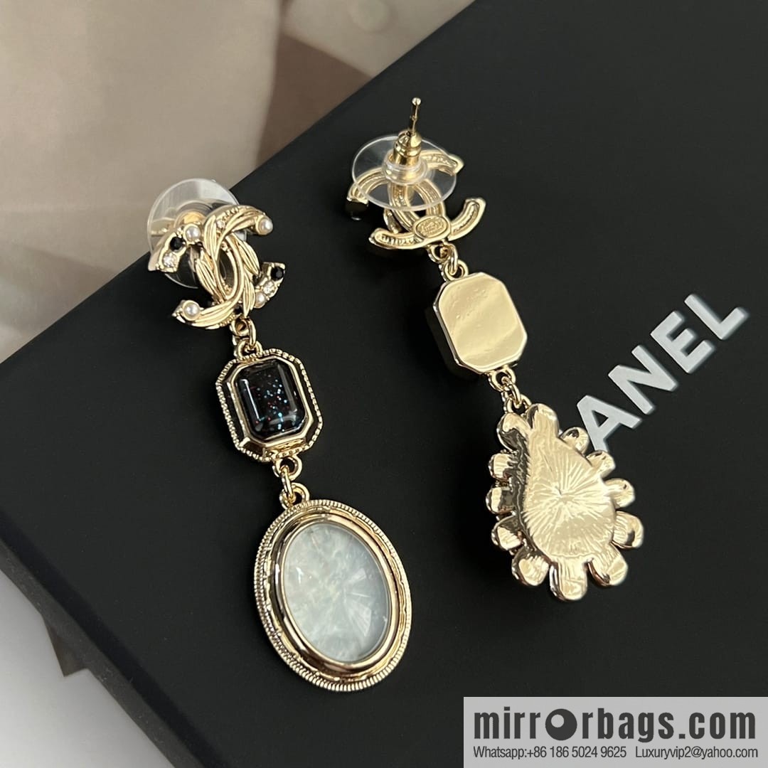 New ☑️ CHANEL Chanel c3 double c colored treasure stud earrings
