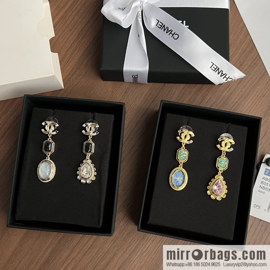 New ☑️ CHANEL Chanel c3 double c colored treasure stud earrings