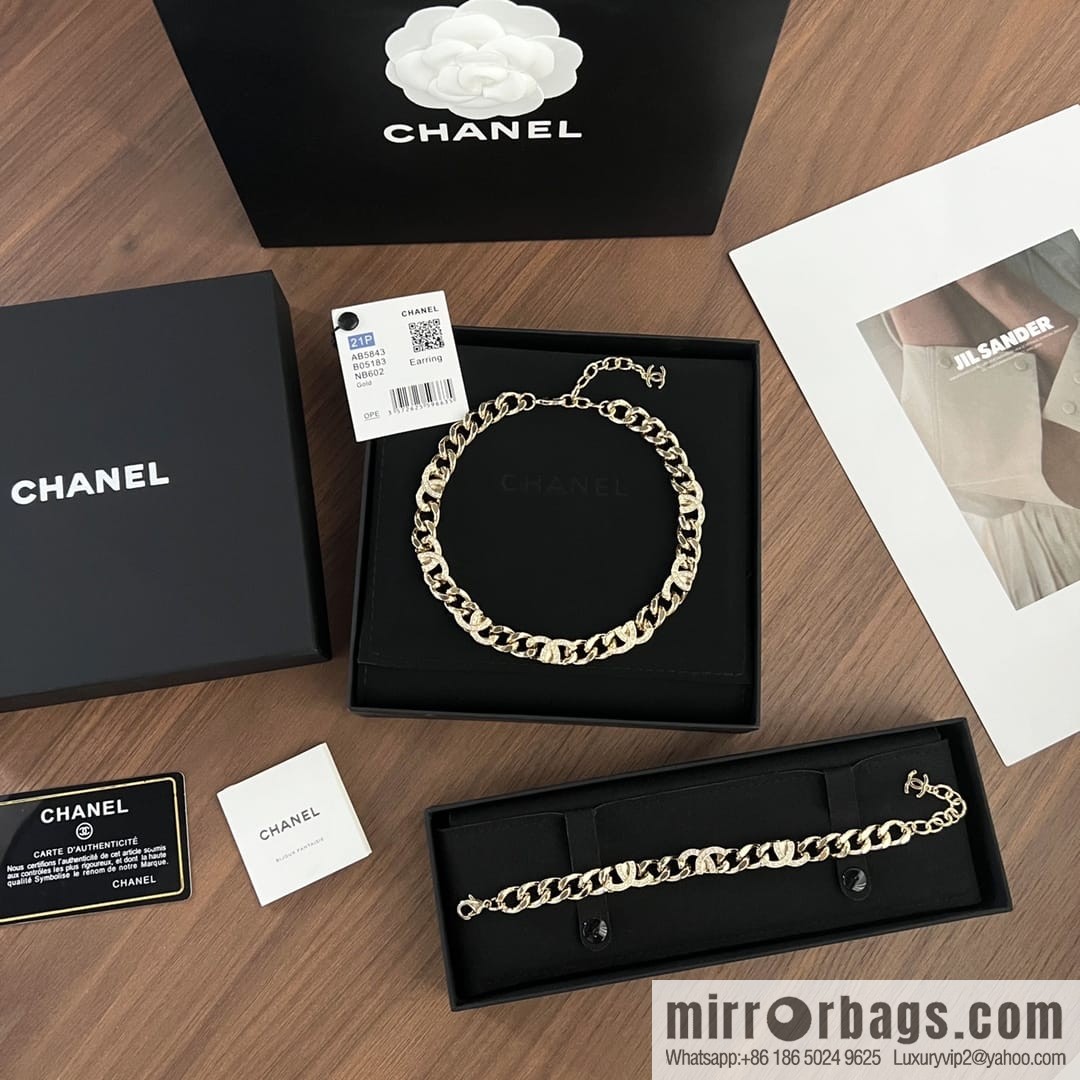New ☑️ CHANEL Chanel semi-double c chain strap bracelet necklace