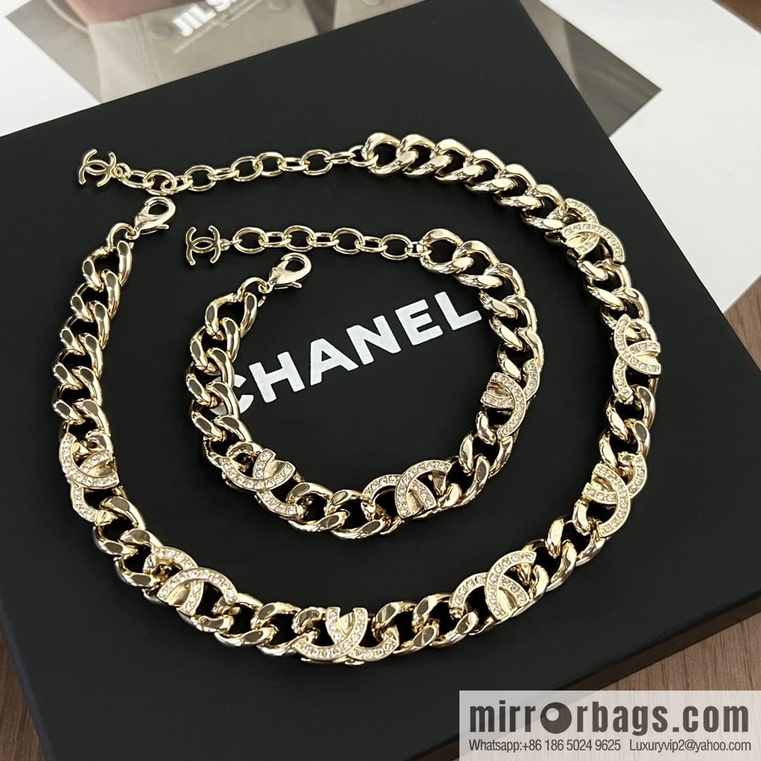 New ☑️ CHANEL Chanel semi-double c chain strap bracelet necklace