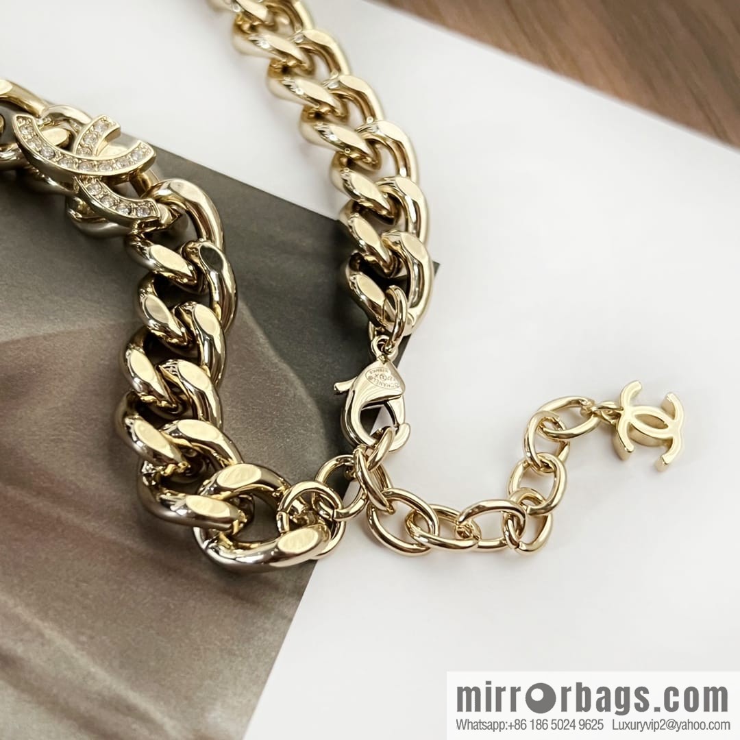 New ☑️ CHANEL Chanel semi-double c chain strap bracelet necklace