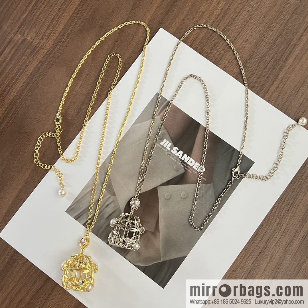 New ☑️ CHANEL Chanel double c colored treasure bird cage necklace sweater chain