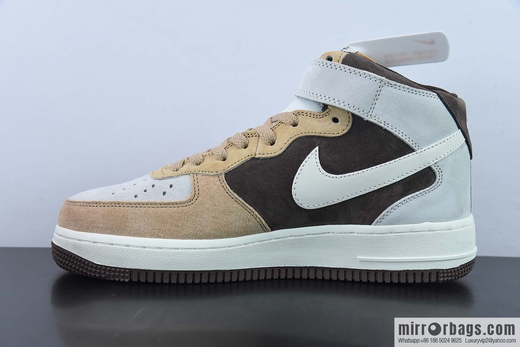 Nike Air Force 1 MID '07 Suede, coffee bean color scheme Air Force One mid-top casual board shoe item number: AL6896-556