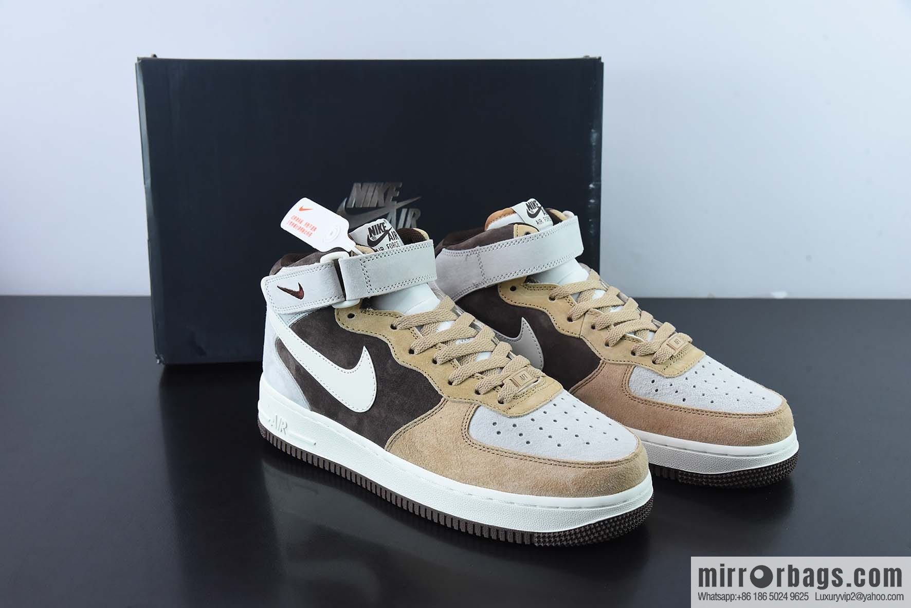 Nike Air Force 1 MID '07 Suede, coffee bean color scheme Air Force One mid-top casual board shoe item number: AL6896-556
