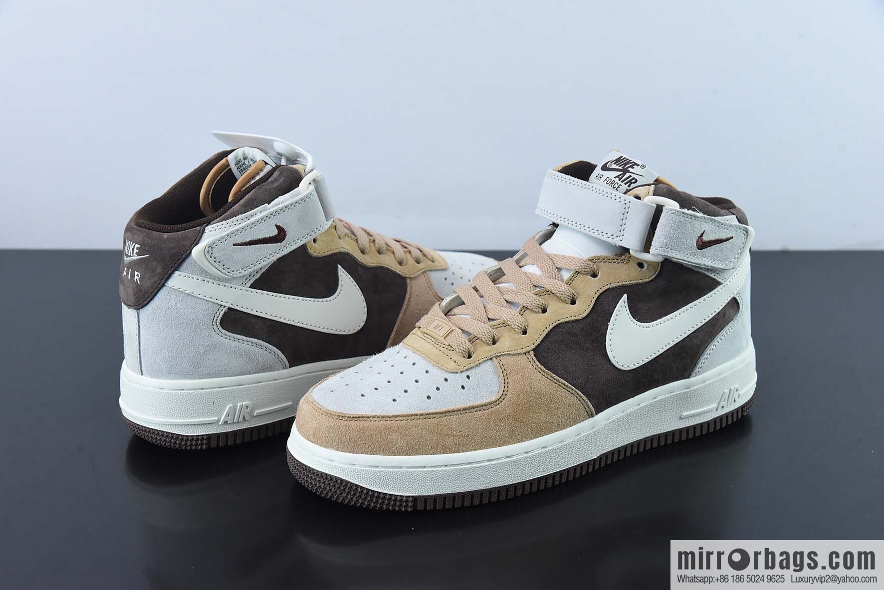 Nike Air Force 1 MID '07 Suede, coffee bean color scheme Air Force One mid-top casual board shoe item number: AL6896-556