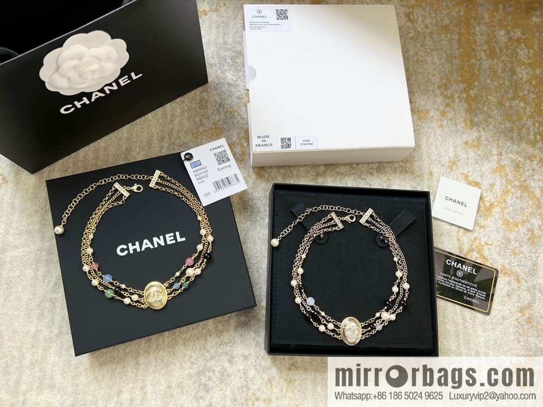 New ☑️ CHANEL Chanel Double C Oval Triple Pearl Necklace Necklace