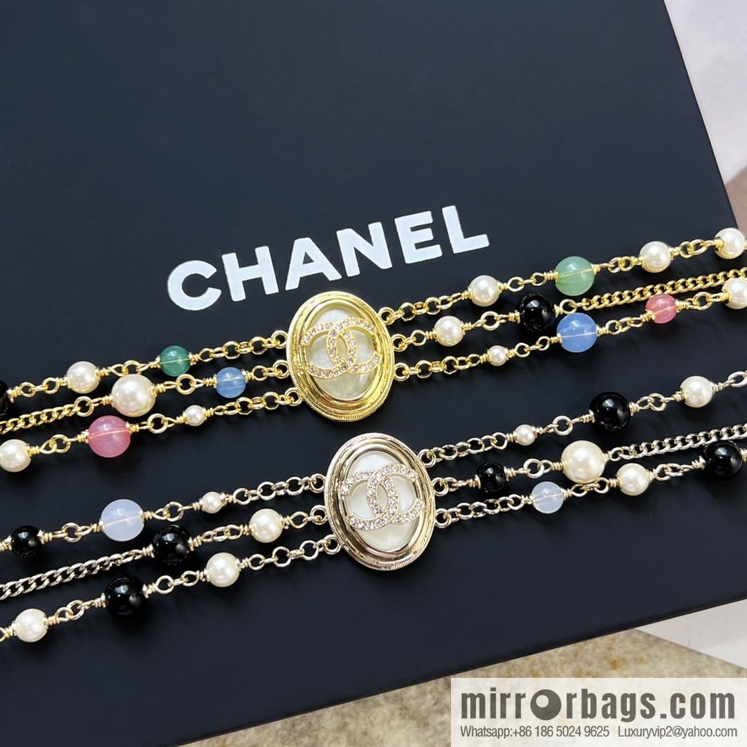 New ☑️ CHANEL Chanel Double C Oval Triple Pearl Necklace Necklace