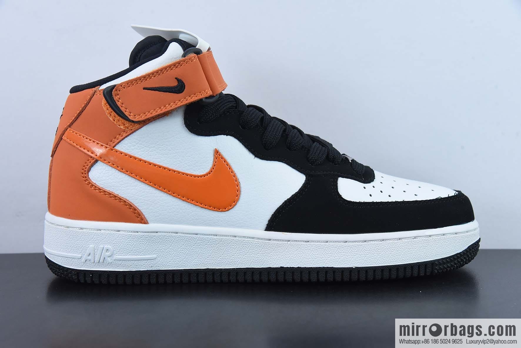 Nike Air Force 1 Mid '07 black orange color scheme medium help air force one casual shoes, item number: UT1192-006