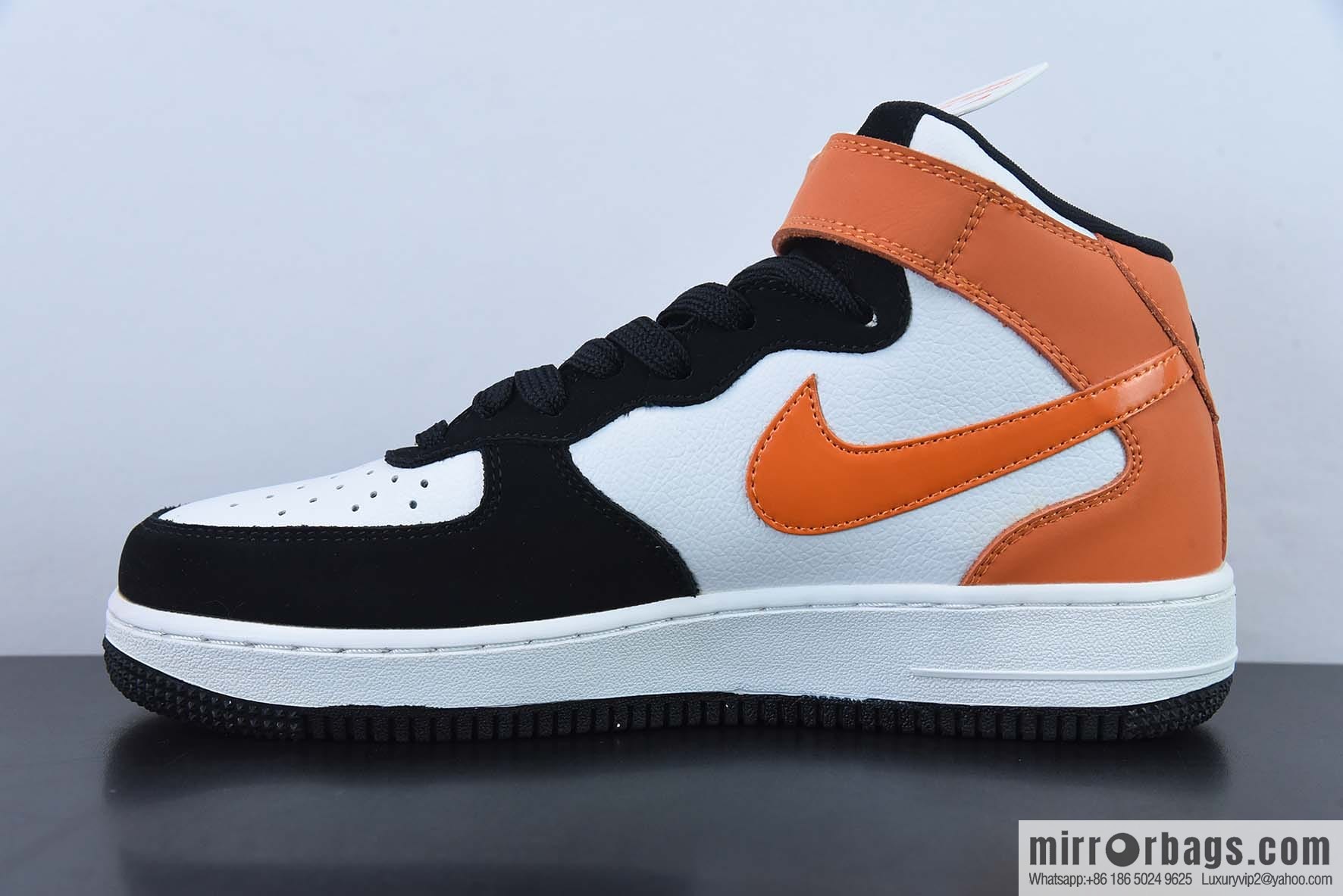 Nike Air Force 1 Mid '07 black orange color scheme medium help air force one casual shoes, item number: UT1192-006