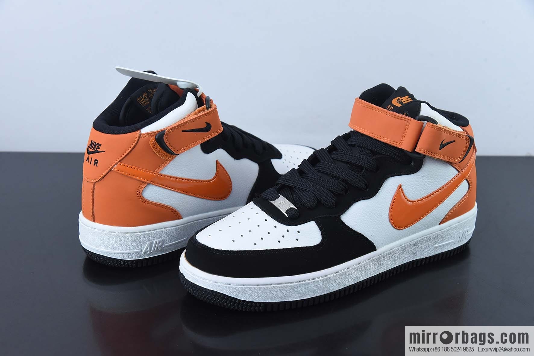 Nike Air Force 1 Mid '07 black orange color scheme medium help air force one casual shoes, item number: UT1192-006