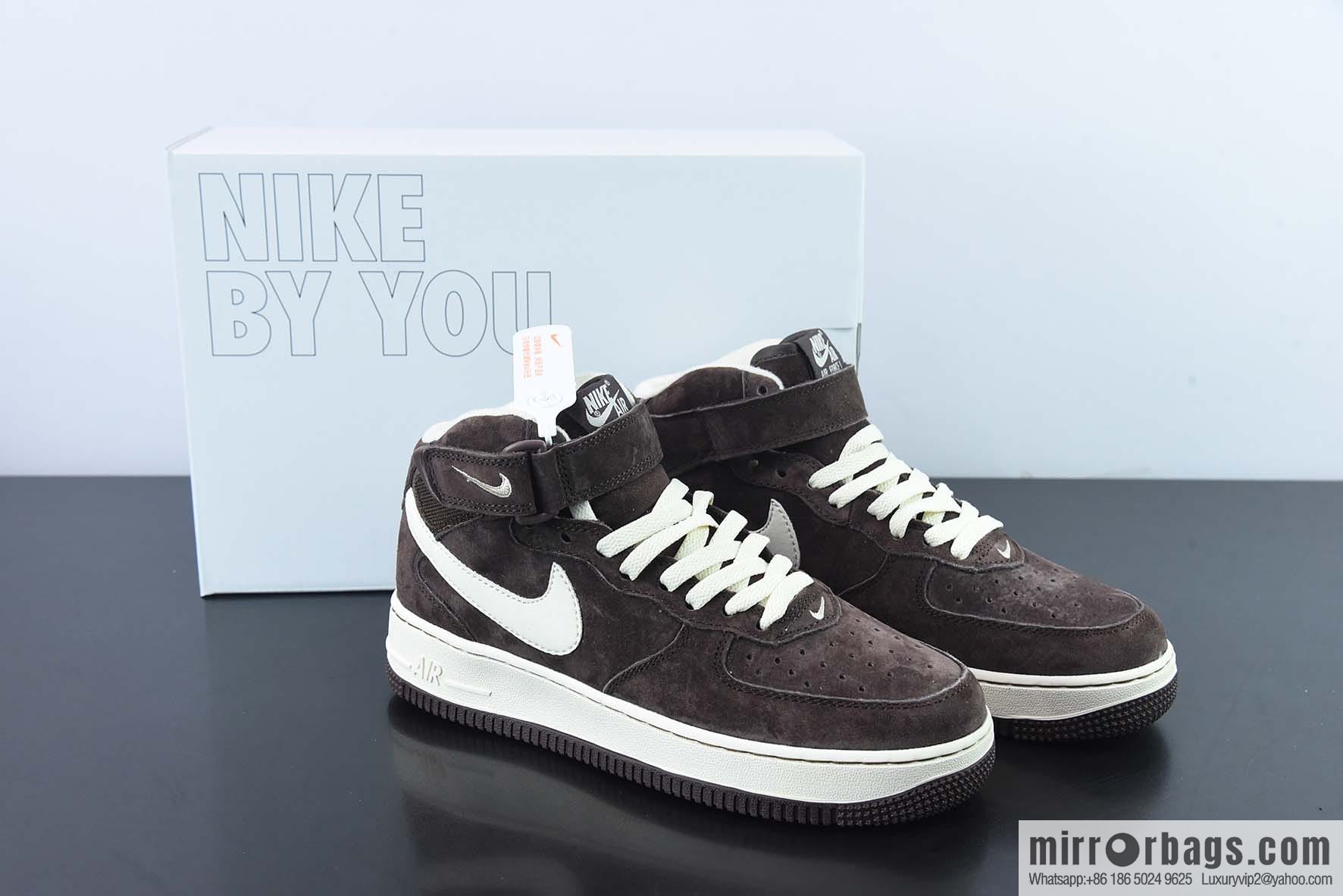 Nk Air Force 1 '07 Mid QS Brown, Air Force One Medium Top Casual Sneakers DM0107-200