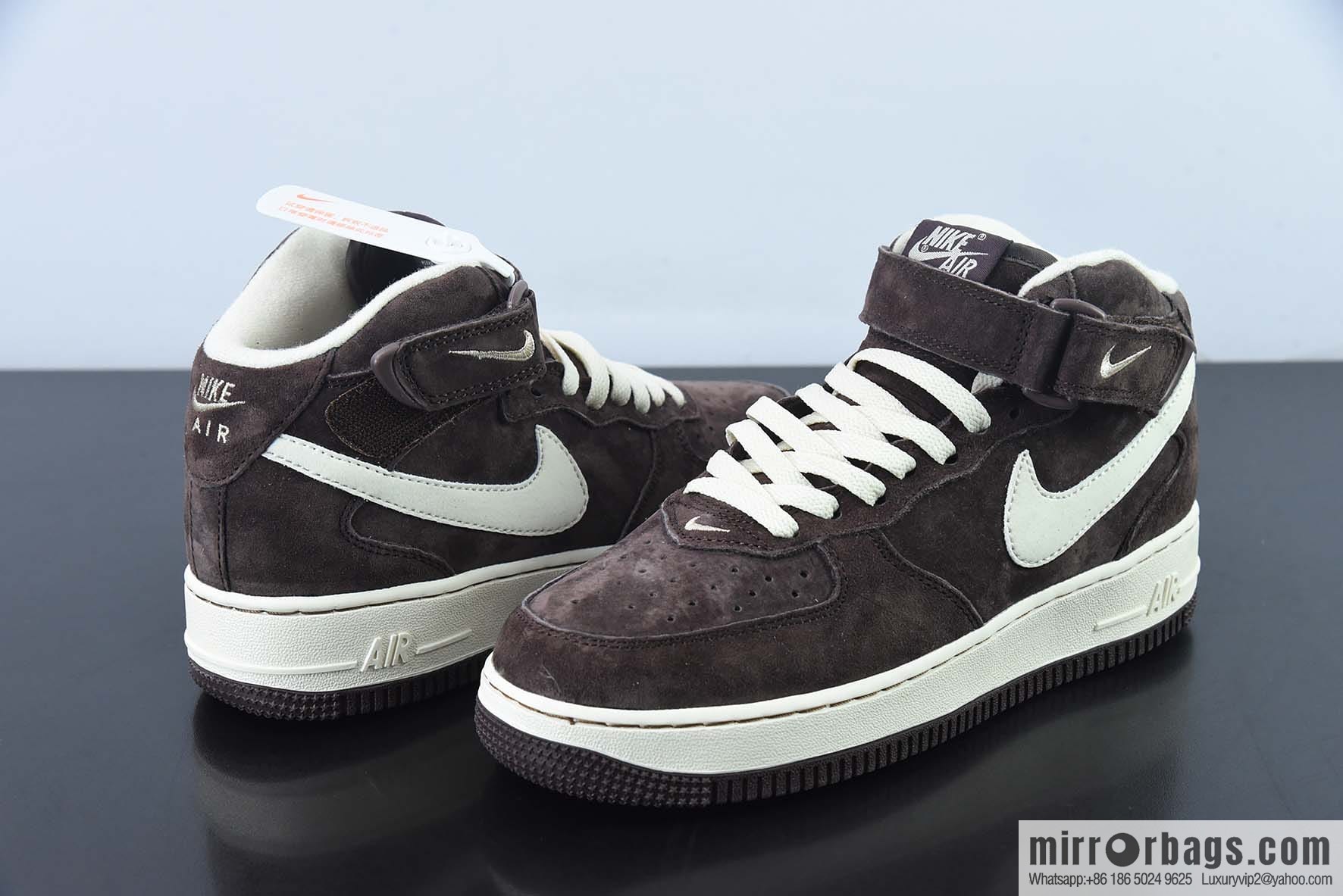 Nk Air Force 1 '07 Mid QS Brown, Air Force One Medium Top Casual Sneakers DM0107-200