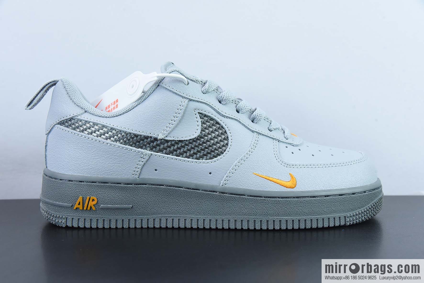 Nike Air Force 1 Low black and gray, yellow hook, Air Force No. 1 low-top sports and leisure board shoes, item number: DR0155-001