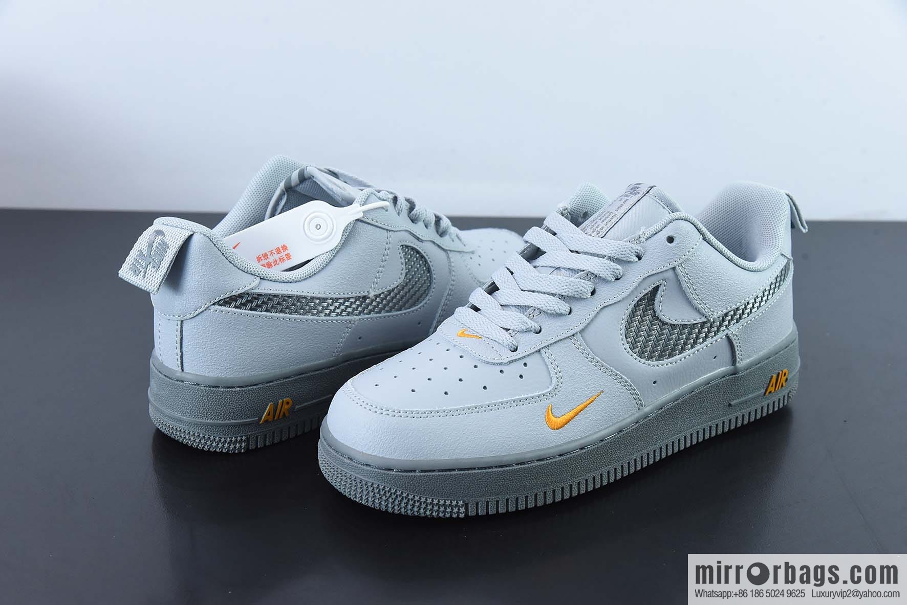 Nike Air Force 1 Low black and gray, yellow hook, Air Force No. 1 low-top sports and leisure board shoes, item number: DR0155-001