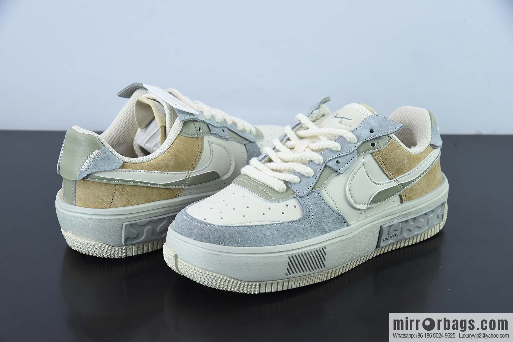 Nike Air Force 1 AF1 Air Force One/low-top, white gray-brown, deconstructed low-top casual board shoes, item number: CW6688-802