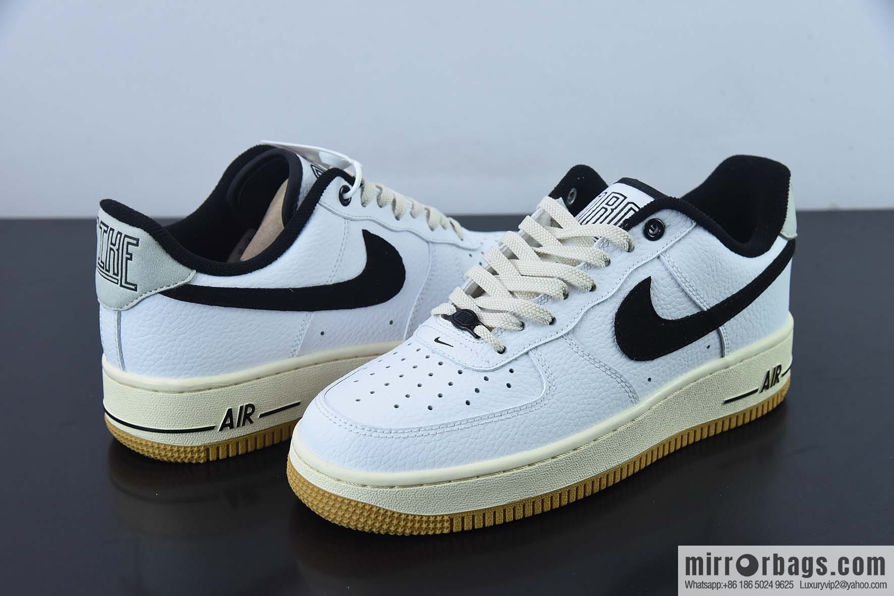 Nike Air Force 1 AF1 Air Force One/low-top, white, black and gray tail, raw rubber bottom low-top casual board shoes, item number: DR0148-101
