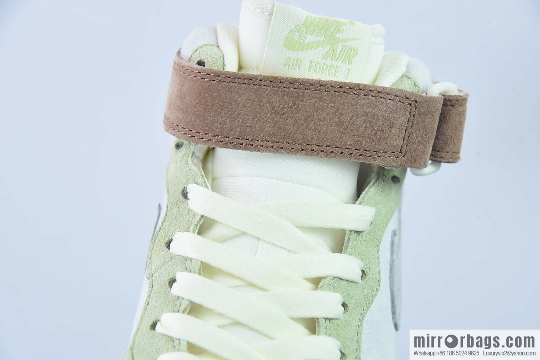 Nk Air Force 1 '07 Mid lemon yellow, brown-gray patchwork Air Force One mid-top casual shoes, item number: AL6896 558