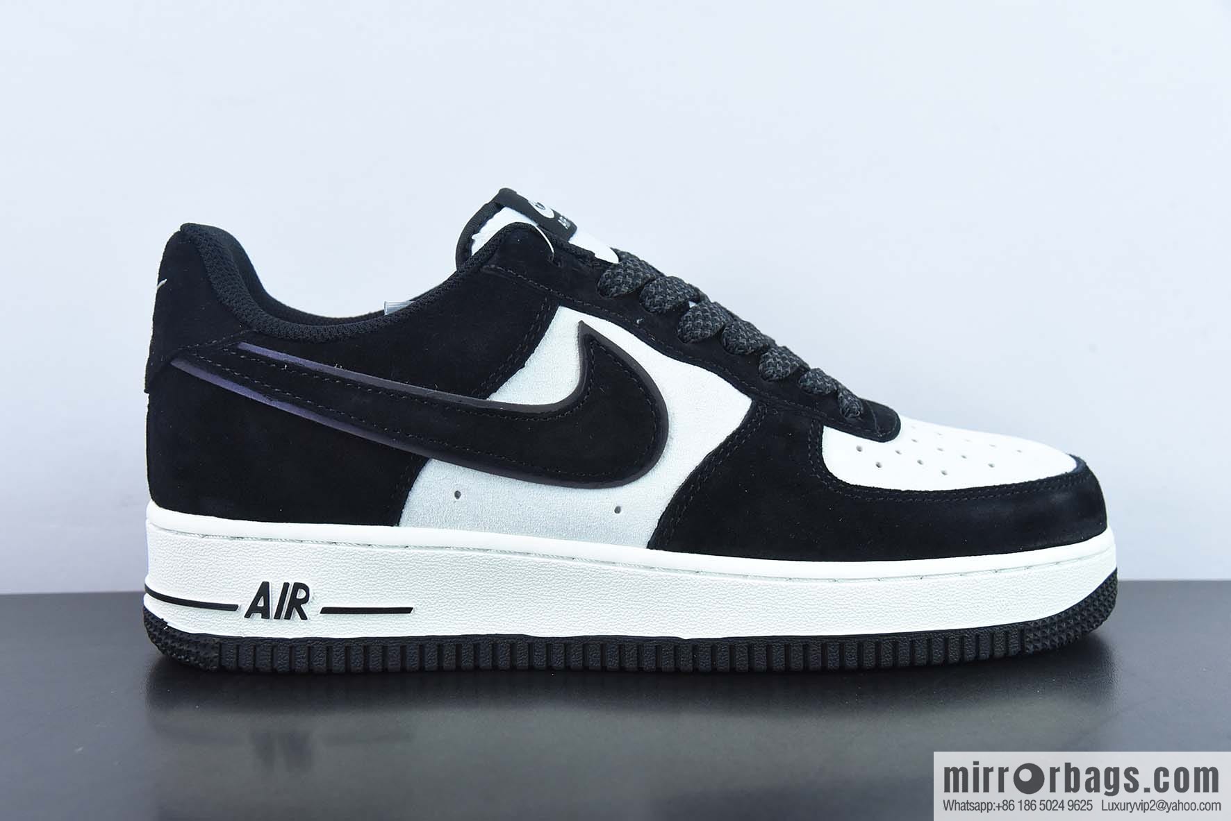 Nike Air Force 1 AF1 Air Force One/Low Top, Black and White, Colorful, Suede Item Number: MX0820-502