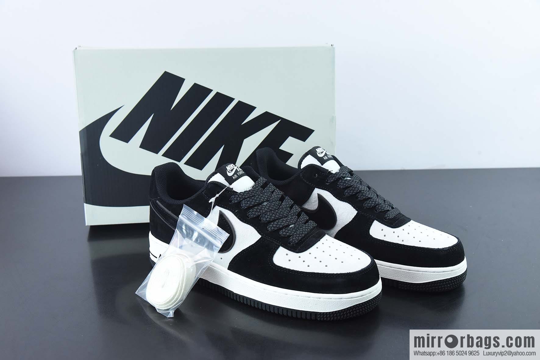 Nike Air Force 1 AF1 Air Force One/Low Top, Black and White, Colorful, Suede Item Number: MX0820-502