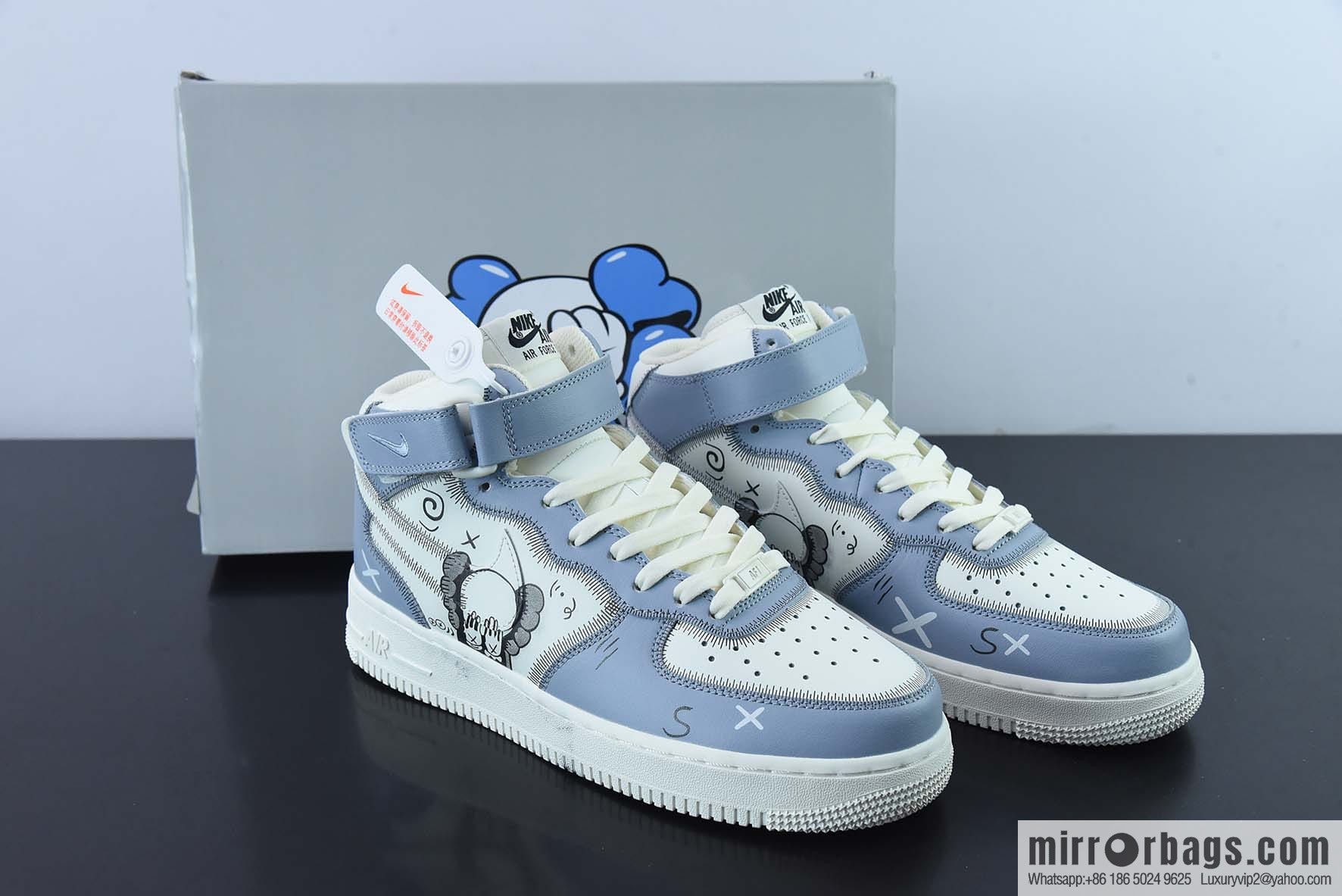 Nike Air Force 1 AF1 Air Force One/Zhongbang, white gray KAWS joint model, graffiti, sesame street doll low-top casual board shoes, item number: CW2308-211