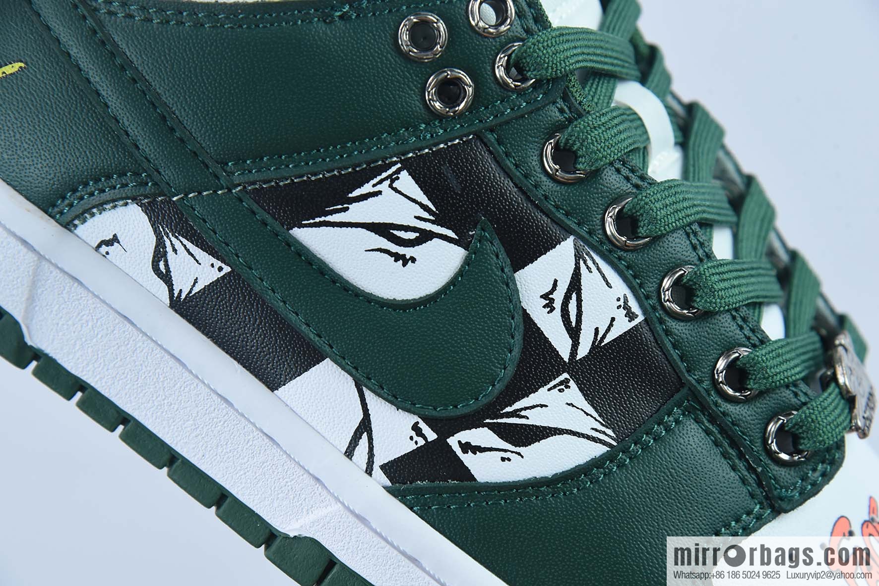 Nike SB Dunk Low white and green, graffiti low-top casual board shoes, item number: DD1391-101