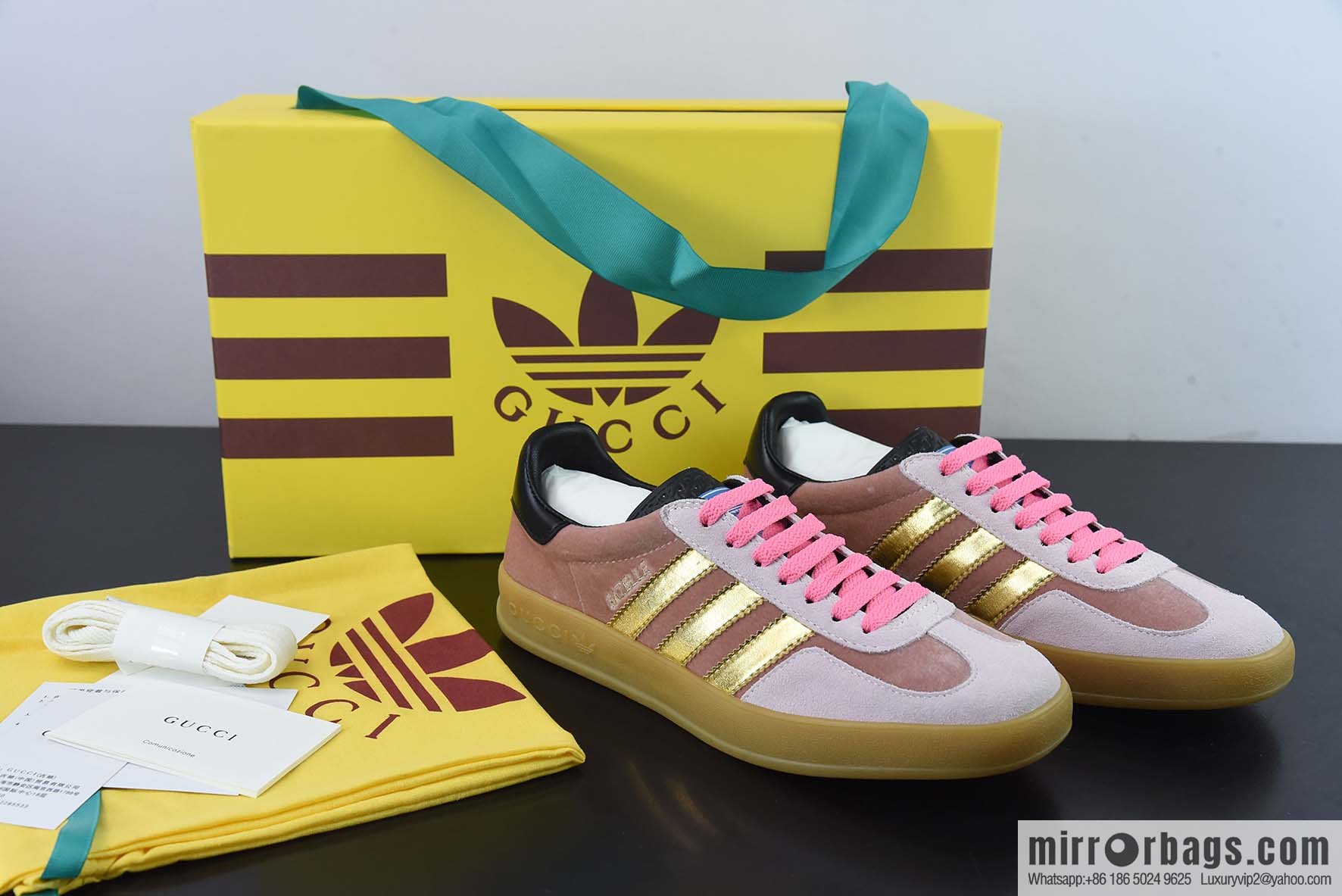 Adidas x GUCCI heavy joint clover logo iconic low-top casual board shoes