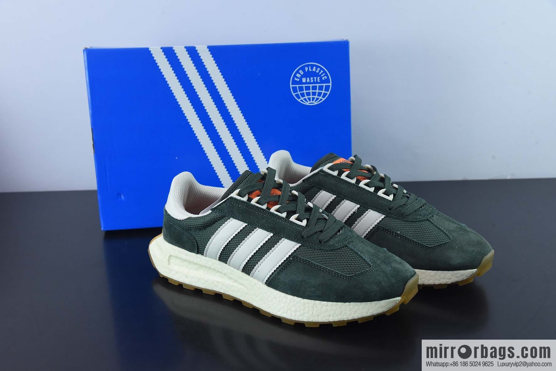 Adidas Retropy E5 Item Number: HP7849 Green, Popcorn midsole Vintage Sports Casual Running Shoes