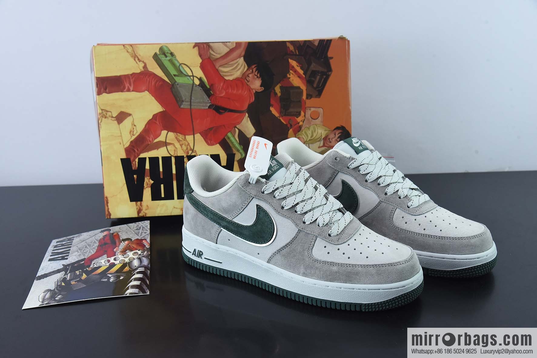 AKIRA × Nike Air Force 1 Low '07 gray-green suede, Gypsy color scheme Air Force No. 1 low-top casual board shoes Item number: DF3966-723