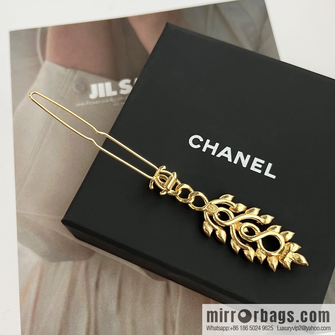 New ☑️ CHANEL Chanel double c gold wheat ear hairpin hairpin