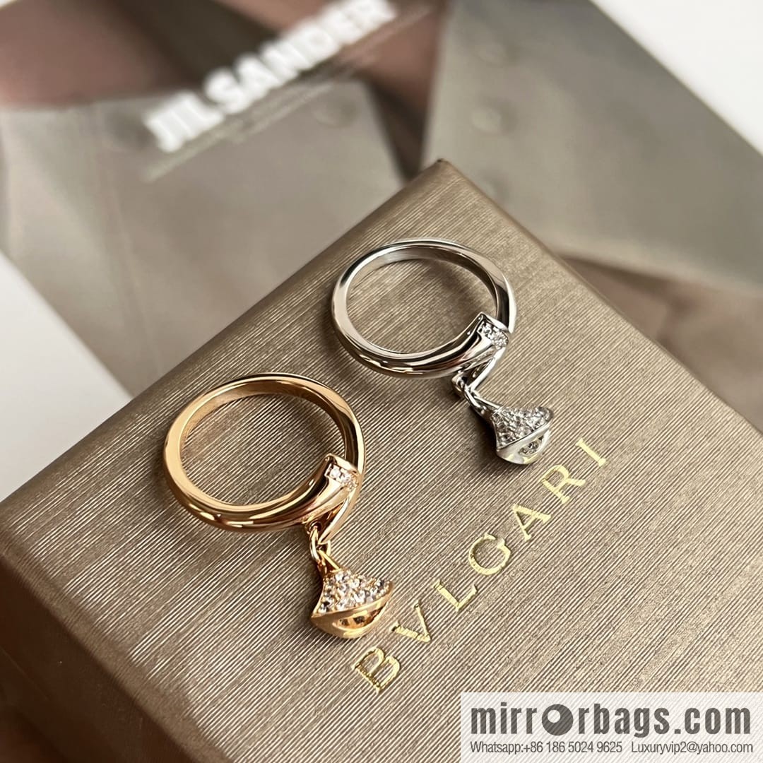 BVLGARI Bulgari classic full diamond fan ring