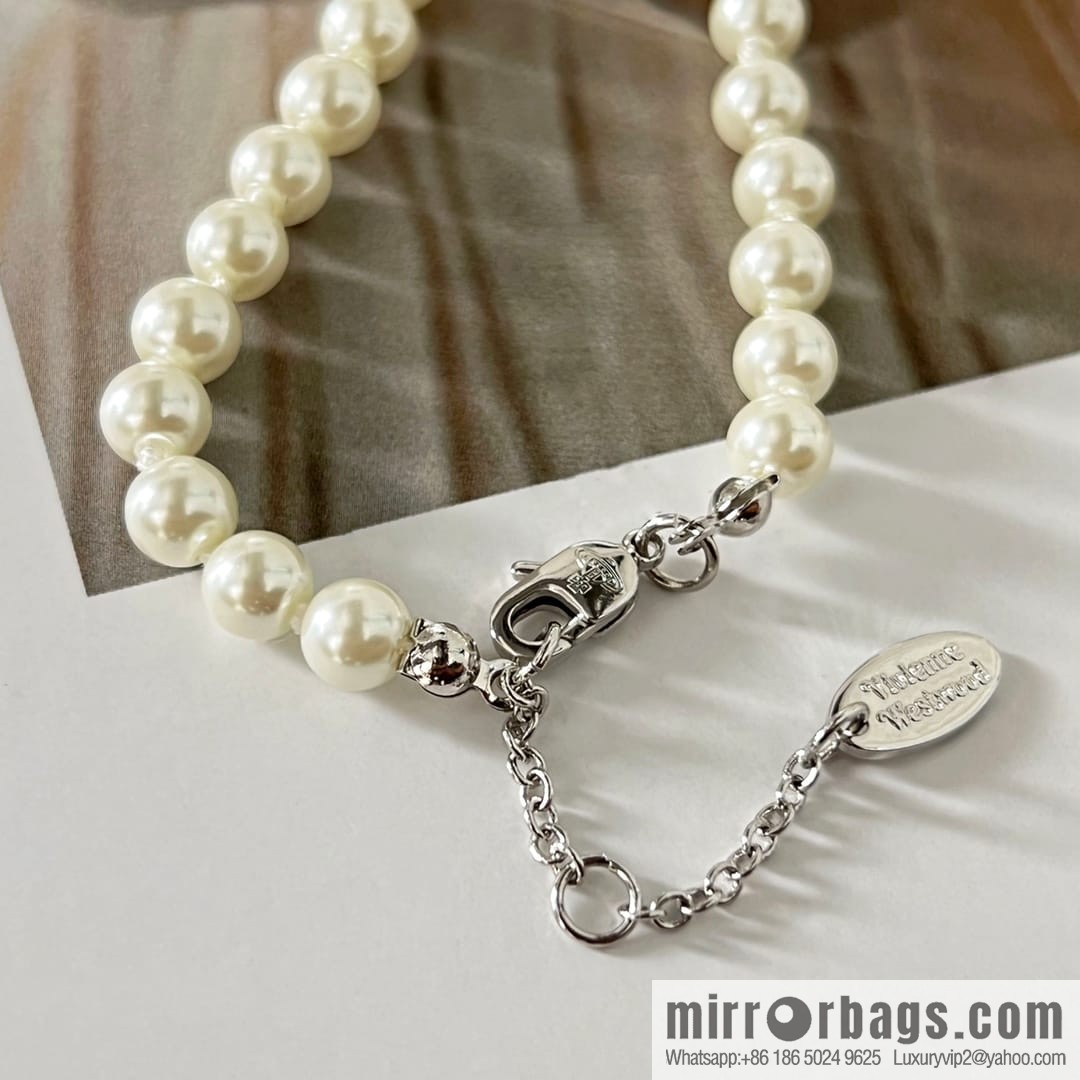 New ☑️ Vivienne Westwood Queen Mother Full Diamond Saturn Pearl Necklace