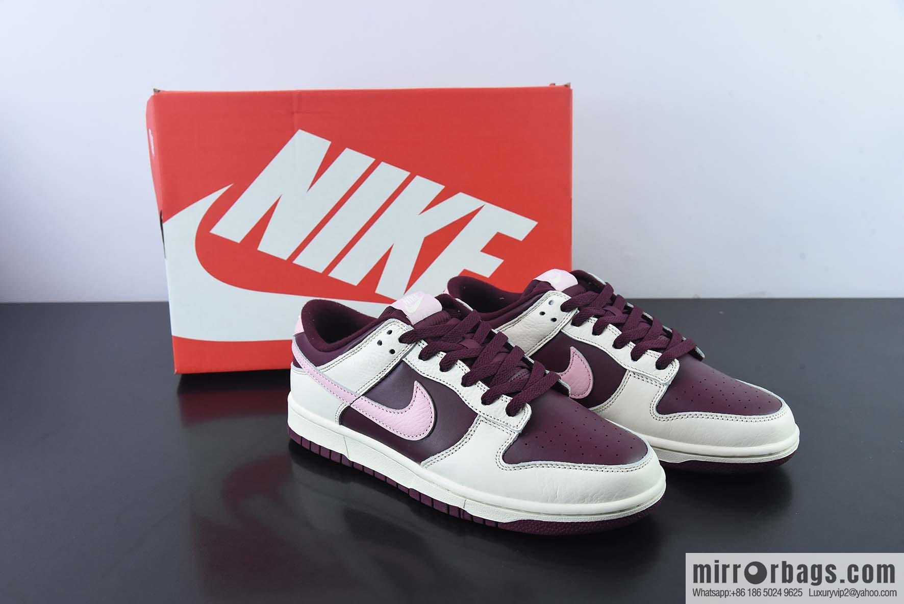 Nike SB Dunk Low burgundy Valentine's Day low-top casual shoes