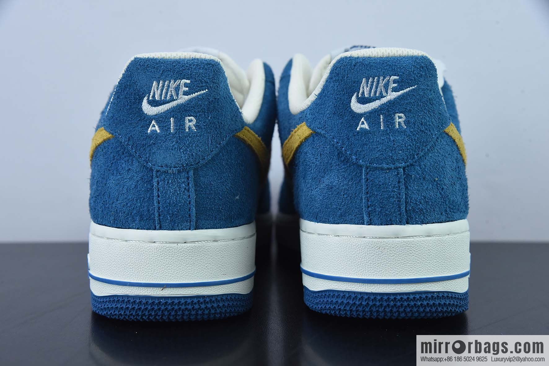 Nike Air Force 1 Low 07 suede blue and yellow low-top casual board shoes, official item number: BQ8988 103K