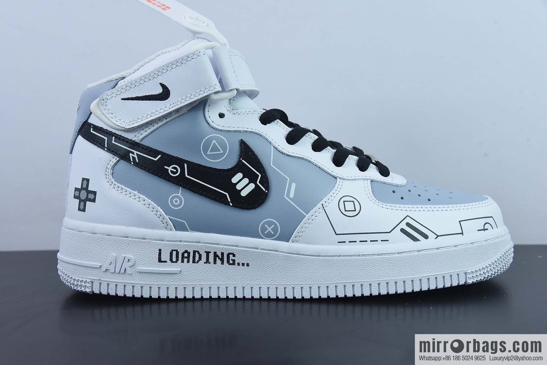 Nike Air Force 1 MID '07 black and white gray Air Force One mid-top casual shoes, item number: CW2288-115