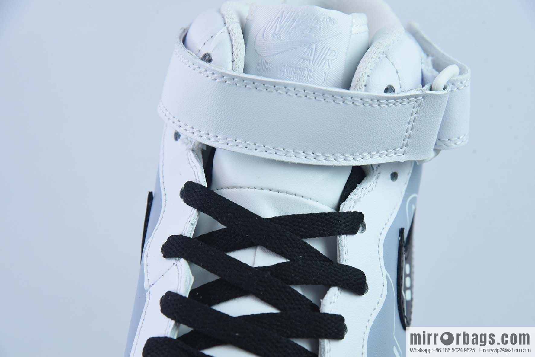 Nike Air Force 1 MID '07 black and white gray Air Force One mid-top casual shoes, item number: CW2288-115
