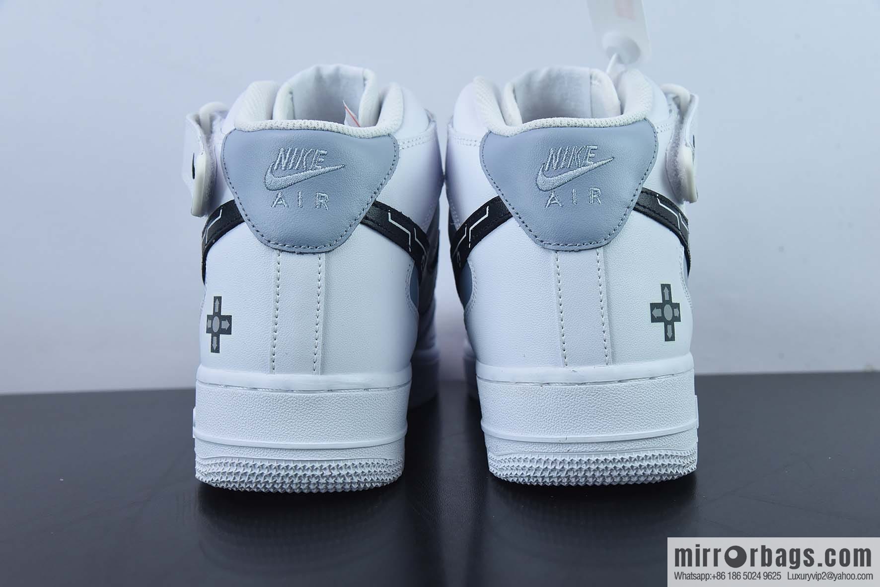 Nike Air Force 1 MID '07 black and white gray Air Force One mid-top casual shoes, item number: CW2288-115