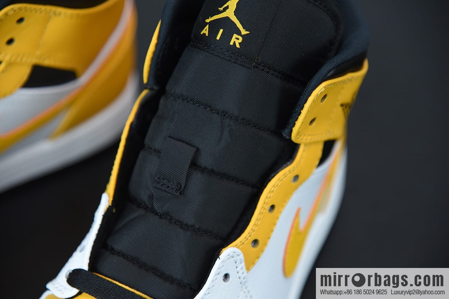 Air Jordan 1 Mid AJ1 Joe 1 white and yellow, Zhongbang basketball shoes, item number: 554724-170