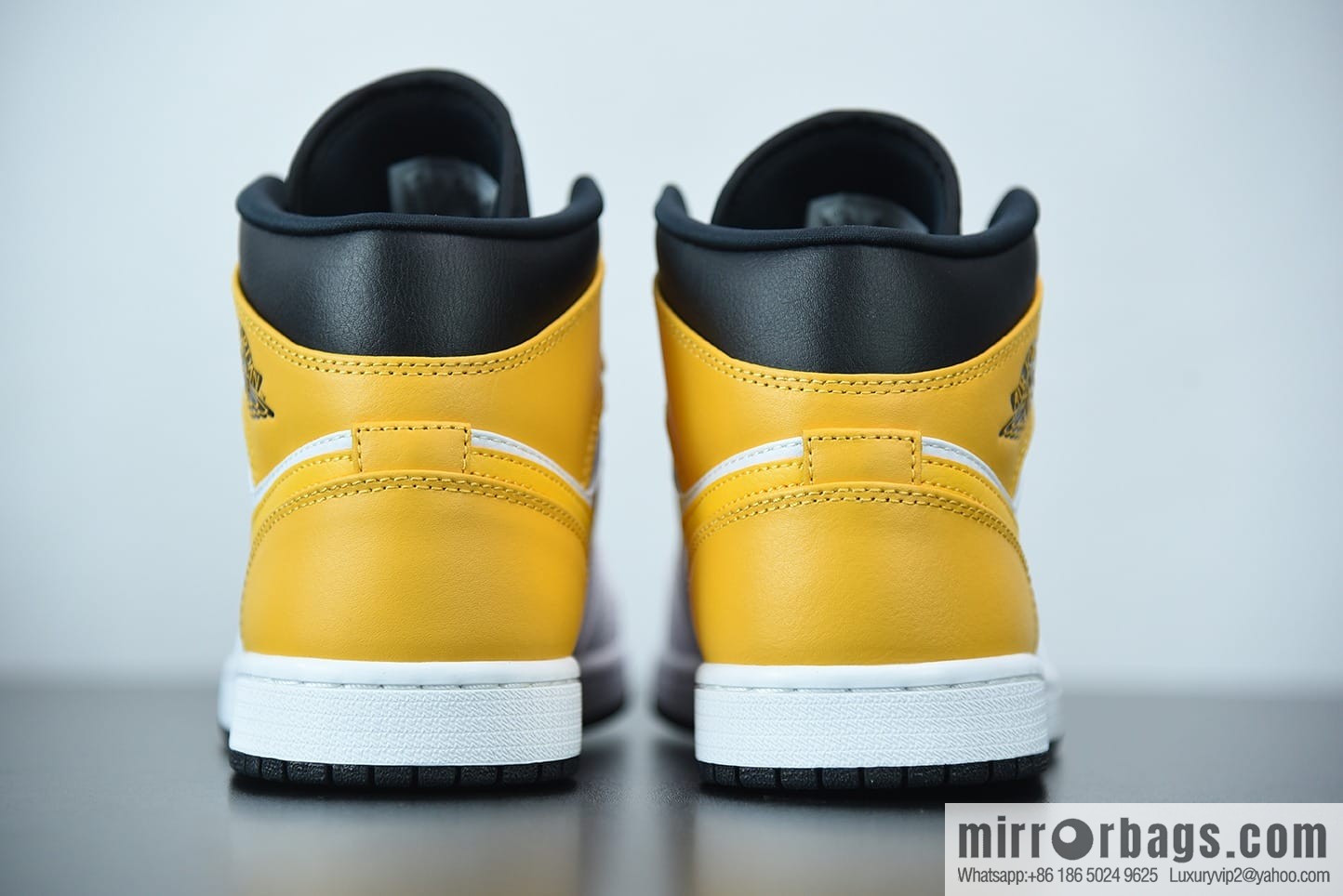 Air Jordan 1 Mid AJ1 Joe 1 white and yellow, Zhongbang basketball shoes, item number: 554724-170