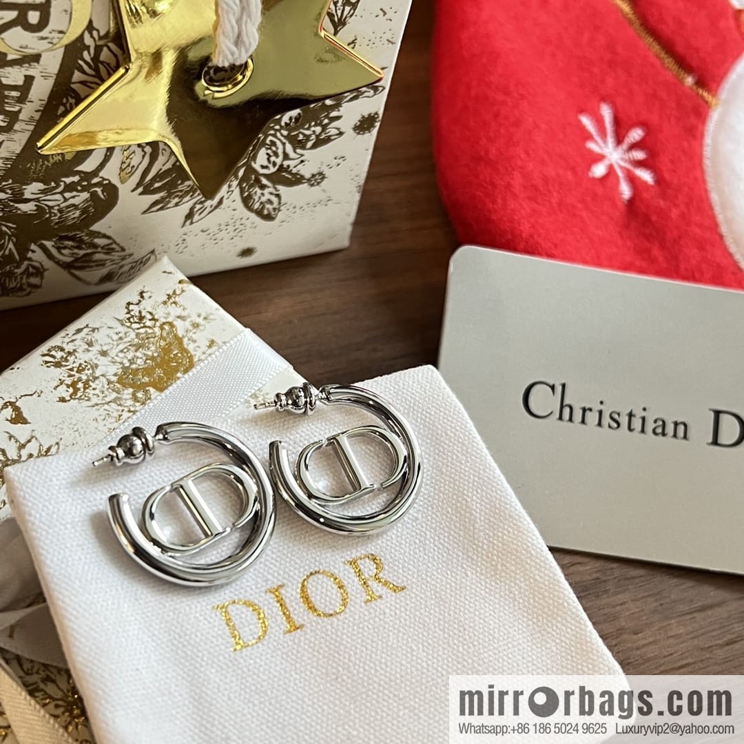 ☑️Dior silver CD stud earrings